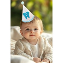 Party World Diş Buğdayı Mavi Yazılı Mini Külah Şapka 1 Adet