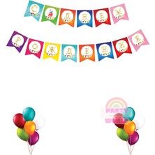 Party World Karton Yazı Gold Varak Baskılı Rusça Doğum Günü Süsü