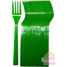 Party World 25 Li Renkli Plastik Kaliteli Çatal Parti ve Davetler Için Şık Seçim!