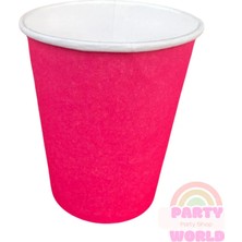 Party World Fuşya 8'li Karton Bardak 8 Oz (240 Ml) Varyantlı Renk Seçenekleriyle!