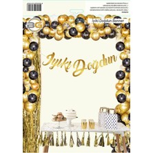 Party World Parlak Kaligrafi Banner Yazı – Happy Birthday & Iyi Ki Doğdun | Renkli Varyantlarla