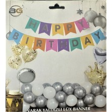 Party World “happy Birthday” Doğum Günü Partisi Yazısı – Banner Gümüş