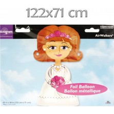 Party World Gelin Şeklinde Folyo Balon 1 Adet (Yaklaşık 120 Cm)
