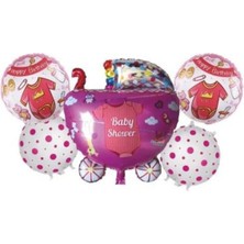 Party World Puset 5 Li Folyo Balon Seti Pembe & Mavi