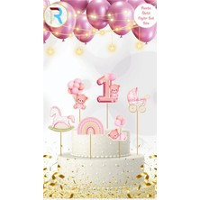 Party World Temalı Pasta Üstü Figür Kürdan Süsleri – 6’lı Paket | Doğum Günü & Özel Gün Süsleri