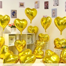 Party World 10’lu Kalp Folyo Balon Seti – 18 Inç | Gold, Gümüş, Pembe, Kırmızı Renk Seçenekli