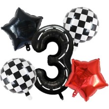 Party World 3 Yaş Folyo Balon Seti Yarış Temalı