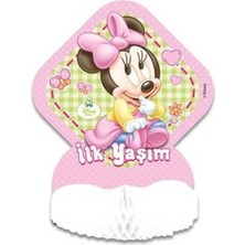 Party World Ilk Yaşım Minnie Mouse Pembe Temalı Masa Orta Süsü (1 Adet)