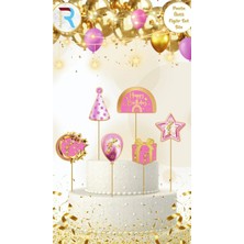 Party World Temalı Pasta Üstü Figür Kürdan Süsleri – 6’lı Paket | Doğum Günü & Özel Gün Süsleri