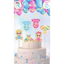 Party World Temalı Pasta Üstü Figür Kürdan Süsleri – 6’lı Paket | Doğum Günü & Özel Gün Süsleri