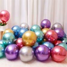 Party World 10’lu Krom Balon Seti – Gold, Gümüş, Mavi, Yeşil, Mor, Pembe, Karışık Renk Seçenekli