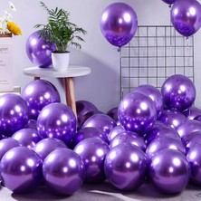 Party World 10’lu Krom Balon Seti – Gold, Gümüş, Mavi, Yeşil, Mor, Pembe, Karışık Renk Seçenekli