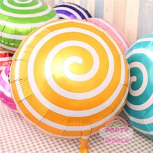 Party World Sarı Şeker (Lolipop) Folyo Balon 18 Inç (45 Cm)