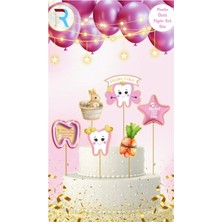 Party World Temalı Pasta Üstü Figür Kürdan Süsleri – 6’lı Paket | Doğum Günü & Özel Gün Süsleri