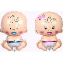 Party World Cinsiyet Belirleme Partisi Için Bebek Folyo Balon Seti – 2 Adet (1 Kız 1 Erkek)