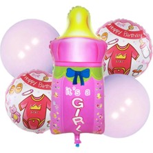 Party World Biberon 5 Li Folyo Balon Seti Pembe & Mavi