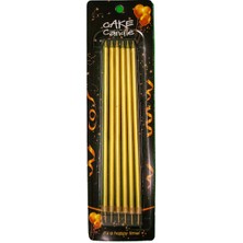 Party World 6'lı Ince Uzun Pasta Mumu 15 cm (Gold / Gümüş / Rose Gold)