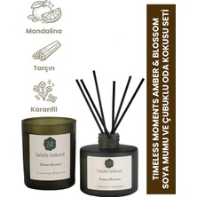 Bade Natural Timeless Moments Amber & Blossom Soya Mumu ve Çubuklu Oda Kokusu