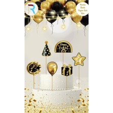 Party World Temalı Pasta Üstü Figür Kürdan Süsleri – 6’lı Paket | Doğum Günü & Özel Gün Süsleri