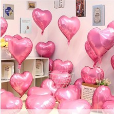 Party World 10’lu Kalp Folyo Balon Seti – 18 Inç | Gold, Gümüş, Pembe, Kırmızı Renk Seçenekli