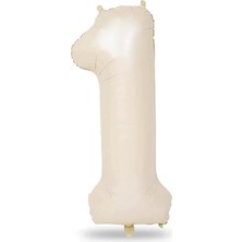 Party World Filizorasell Rakam Folyo Balon 34 Inç 76-82 cm (Krem, 1) 1199634