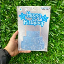 Party World Pasta Üstü Happy Birthday Banner Kürdan