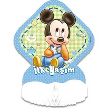 Party World Ilk Yaşım Mickey Mouse Temalı Masa Orta Süsü (1 Adet)