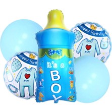 Party World Biberon 5 Li Folyo Balon Seti Pembe & Mavi