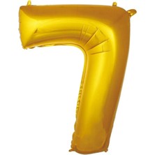 Party World 34 Inç Gold Rakam Folyo Balon 0'dan 9'a Kadar Seçenekli