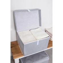 4'lü Kapaklı Mini Kutu Hurç, 40X30X26 Cm, Pratik ve Şık Depolama