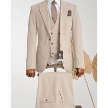 Taxi Giyim Üçlü Takım Elbise - Zara Kumaş - Bej - TG3ZB6