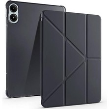 Royal Rain Store Xiaomi Poco Pad ile Uyumlu Kılıf Tri Folding Silikon Kalem Bölmeli Katlanabilir Standlı Pu Deri Yumuşak Kapak, Tablet Kılıfı [kalem Alanı, Akıllı Kapak, Uyku Modlu] (Siyah)
