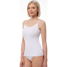 Malabadi Kadın Beyaz 2 Li Paket ip Askılı Pamuk Elastan Atlet 130 2M130