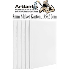 Royal Rain Store Kartonu Beyaz Fotoblok 3 mm 35X50 cm 5 Adet Hobi Sanat Okul Köpüklü Straforlu Maket Kartonu