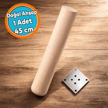 Nzb Doğal Ahşap Boyasız Silindir Masa Sehpa Ayağı Doğal Ahşap Sehpa Ayağı Bohem 45 cm (1 Adet)
