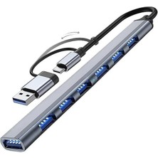 Royal Rain Store Çok Fonksiyonlu Pd USB Type C Çoğaltıcı Hub Çeşitleri Her Ihtiyacı Giderecek Çeşit Mevcuttur (Usb ve Type C Pd, USB Çoklayıcı 7 Li Hub-10)