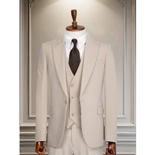 Taxi Giyim Üçlü Takım Elbise - Zara Kumaş - Bej - TG3ZB16