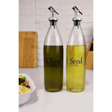 Royal Rain Store 2'li Zeytinyağı ve Sıvıyağ Şişesi Yağdanlık 1000 ml SH-003