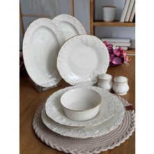 Rossev Porselen Yemek Takımı 6 Kişilik 28 Parça Iris Gold