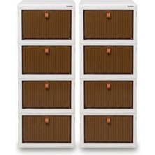 Portakap Plastik Tek Kapaklı Saklama Kutusu - Ayakkabı Kutusu - 8'li Set