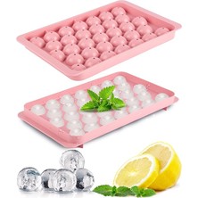 Royal Rain Store Küre Buz Kalıbı 33 Adet Buz - Yuvarlak Buz Kalıbı, Shot Bardağı Buz Kalıbı, Bardak Buz Kalıbı, Buz Kabı, Buzluk Kabı (1, Pembe, 33 Pcs)