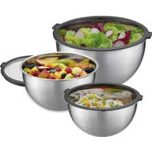 Gefu Mondı 3 Parçalı Saklama Kabı Seti - Kapak Dahil Paslanmaz Çelik 1 L - 2,5 L - 4,5 L