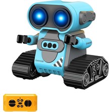 Royal Rain Store Uzaktan Kumandalı El Sensörlü Akıllı Wall-E Robot Dahili Şarjlı Işıklı Sesli Full Fonksiyonlu El Hareketlerini Algılayabilen Farklı Işık Kombinasyonlu Akıllı Rc Robot (Mavi)