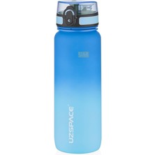 Royal Rain Store 800ML Çift Renkli Sızdırmaz Bpa Içermez Kilitlenebilir Kapaklı Motivasyonel Tritan Su Matarası (Lacivert-Açık Mavi)