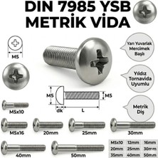 Cıvata Deposu Dın 7985 M4X50 Ysb Metrik Vida 100 Adet