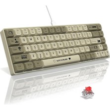 Royal Rain Store AK680 65% Kablolu Hotswap Mekanik Oyun Klavyesi,68 Tuşlu Taşınabilir Anti-Ghosting Klavye,gökkuşağı Arkadan Aydınlatmalı Programlanabilir,eva Sandviç,ergonomik Tasarım,kırmızı Anahtar-Gri