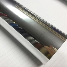 Royal Rain Store Aynalı Varak Gümüş Krom Parlak Kendinden Yapışkanlı Otomobil Jant Motorsiklet Bisiklet Mobilya Beyaz Eşya Aksesuar Kaplama Folyosu Su Geçirmez Dayanıklı Folyo (122CMX30CM)