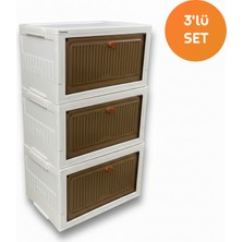 Portakap Plastik Tek Kapaklı Saklama Kutusu - Ayakkabı Kutusu - 3'lü Set