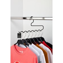 Siyah 5'li Dolap Içi Zigzag Askı, Pantolon, Şal, Eşarp, Kemer Düzenleyici