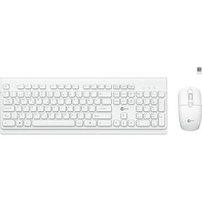 Royal Rain Store KW203 Kablosuz Türkçe Q Klavye & Mouse Set - Qwerty Türkçe Dizilim Klavye, 1600DPI Optik Fare, Win/mac Uyumlu, Sıvı Dökülmesine Dayanıklı, Tam Boyutlu Türkçe Q Klavye Mouse Seti Beyaz